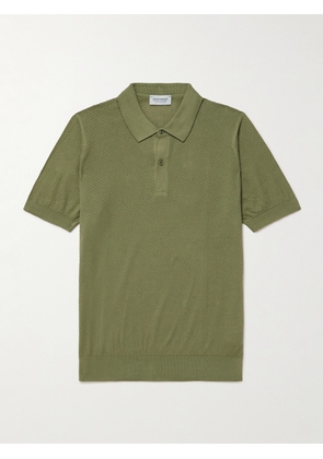 John Smedley - Calun Pointelle-Knit Sea Island Cotton Polo Shirt - Men - Green - S