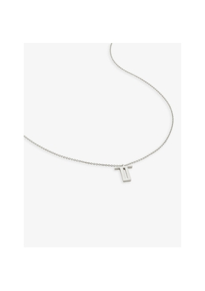 Womens Monica Vinader T Letter-Charm Sterling-Silver Pendant Necklace