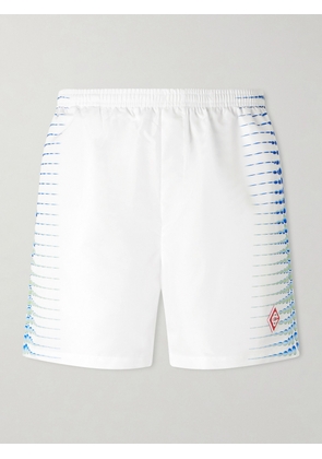 Casablanca - Straight-Leg Mid-Length Logo-Appliquéd Printed Swim Shorts - Men - White - XS