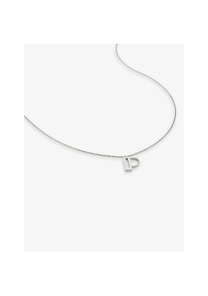 Womens Monica Vinader P Letter-Charm Sterling-Silver Pendant Necklace