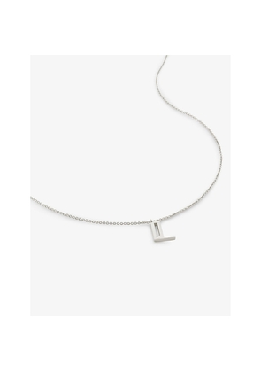 Womens Monica Vinader L Letter-Charm Sterling-Silver Pendant Necklace