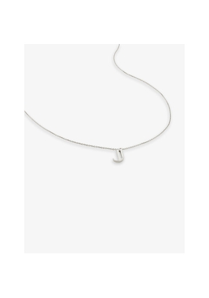 Womens Monica Vinader J Letter-Charm Sterling-Silver Pendant Necklace