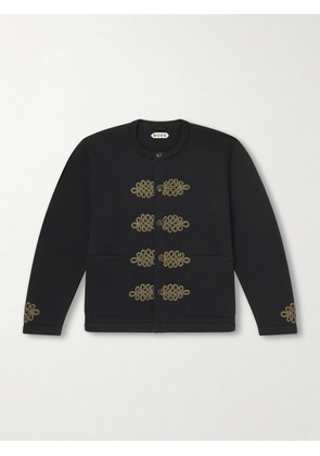 BODE - Bannister Appliquéd Virgin Wool Cardigan - Men - Black - S