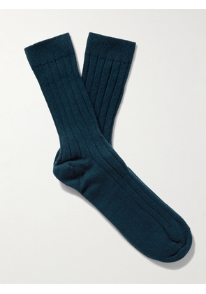 Johnstons of Elgin - Ribbed Cashmere Socks - Men - Green - M/L