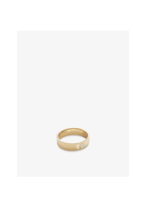 Womens Monica Vinader Recycled 18ct Yellow-Gold Vermeil Plated Sterling-Silver and 0.015ct Diamond Band Ring