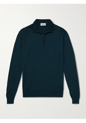 John Smedley - Tapton Slim-Fit Merino Wool Half-Zip Sweater - Men - Green - S