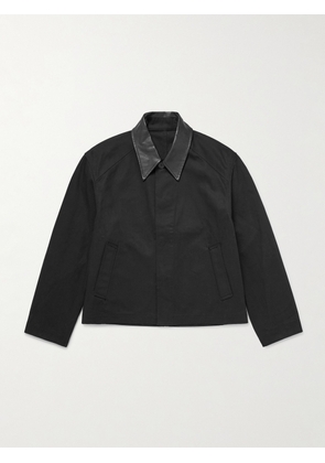 Studio Nicholson - Aaron Levine Dover Leather-Trimmed Cotton-Canvas Jacket - Men - Black - S