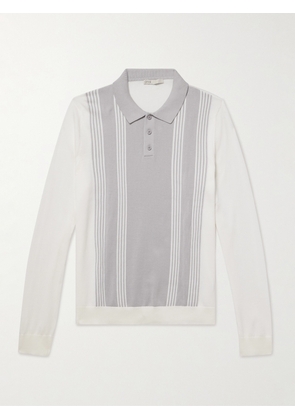 Onia - Striped Cotton Polo Shirt - Men - Gray - S