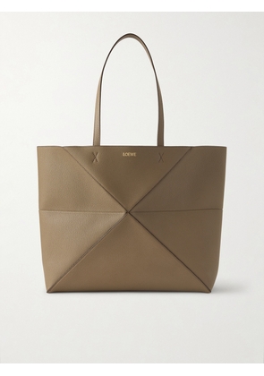 LOEWE - Puzzle Fold Textured-Leather Tote - Men - Brown