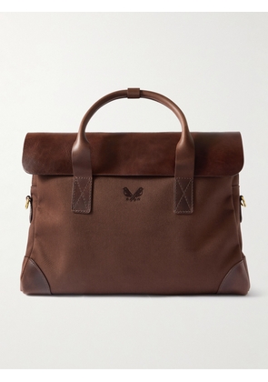 Bennett Winch - Cotton-Canvas and Full-Grain Leather Briefcase - Men - Brown