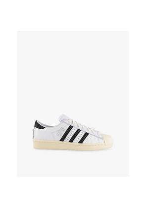 Womens Adidas Superstar Vintage Logo-Print Leather Low-Top Trainers