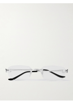 Cartier Eyewear - Panthère De Cartier Rectangular-Frame Rimless Silver-Tone Optical Glasses - Men - Silver