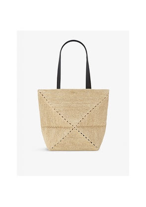 Loewe x Paula's Ibiza Puzzle Fold Medium Raffia Tote Bag