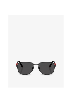 Prada Linea Rossa Pr A51S Square-Frame Metal Sunglasses