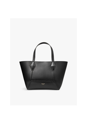 Jimmy Choo Diamond Logo-Embossed Leather Tote Bag
