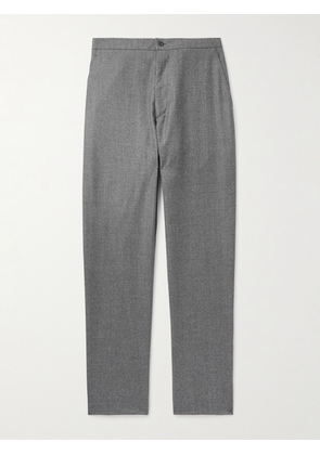 Boglioli - Straight-Leg Virgin Wool-Flannel Drawstring Trousers - Men - Gray - IT 46