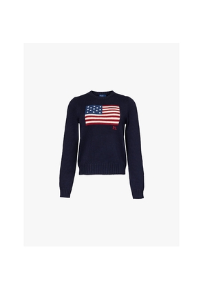 Womens Polo Ralph Lauren American Flag-Intarsia Regular-Fit Cotton Jumper
