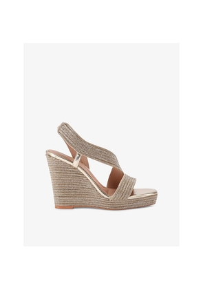 Womens Carvela Gala 110 Jewel-Embellished Rope-Effect Wedge-Heeled Woven Sandals