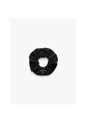 Womens Prada Re-Nylon Logo-Plaque Woven Scrunchie