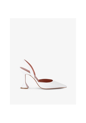 Womens Amina Muaddi Holli 95 Slingback Leather Heeled Courts