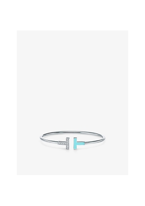 Tiffany & Co Tiffany T 18ct White-Gold, Turquoise and Diamond Bracelet
