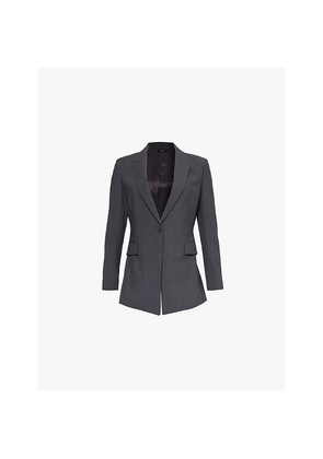 Womens Theory Etiennette Single-Breasted Regular-Fit Stretch-Wool Blazer