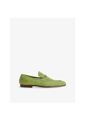 Mens Gucci Jordaan Horsebit-Embellished Suede Loafers