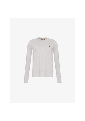 Womens Polo Ralph Lauren Logo-Embroidery Long-Sleeve Cotton-Jersey T-Shirt