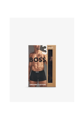 Mens Boss One x David Beckham Logo-Waistband Pack Of Three Stretch-Cotton Trunks