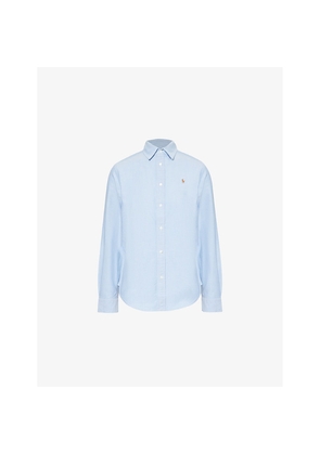 Womens Polo Ralph Lauren Oxford Slim-Fit Basket-Weave Cotton Shirt
