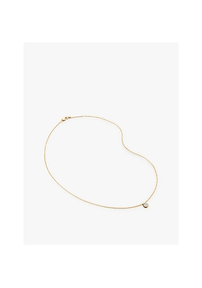 Womens Monica Vinader Solitaire Pear 18ct Yellow Gold-Plated Vermeil Sterling-Silver and 0.06ct Lab-Grown Diamond Necklace