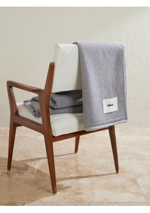 TEKLA - Logo-Appliquéd Wool Blanket - Men - Gray