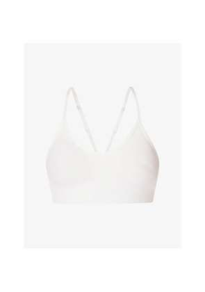 Womens Sweaty Betty Soft Ribbed Racerback Stretch-Woven Bra
