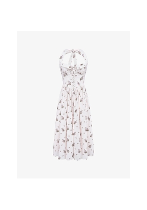 Womens House of CB Emilia Halter-Neck Cotton Midi Dress