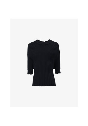 Womens Leem Batwing Ribbed Knitted Top