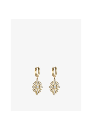 Womens Astley Clarke Atomic 14ct Yellow-Gold and 0.44ct Lab-Grown Diamond Drop Huggies