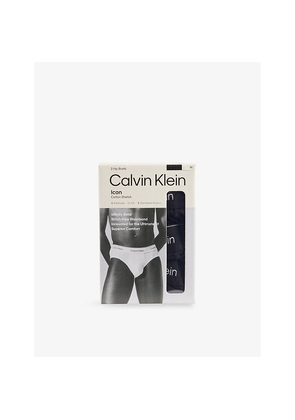 Mens Calvin Klein Icon Logo-Waistband Pack Of Three Stretch-Cotton Hip Briefs