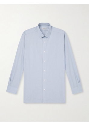Charvet - Checked Cotton-Poplin Shirt - Men - Blue - EU 38