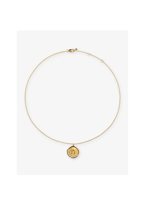 Womens Monica Vinader Initial N Stamp 18ct Yellow Gold Vermeil Necklace