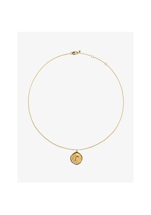 Womens Monica Vinader Initial R Stamp 18ct Yellow Gold Vermeil Necklace