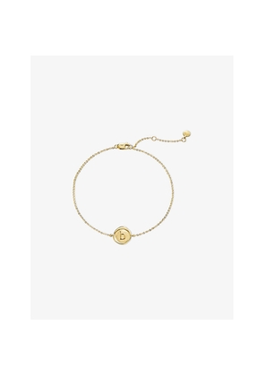 Womens Monica Vinader Mini Initial B Stamp 14ct Yellow-Gold Bracelet