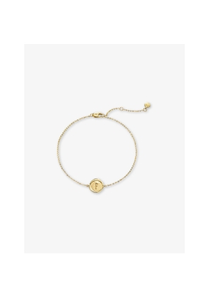 Womens Monica Vinader Mini Initial F Stamp 14ct Yellow-Gold Bracelet