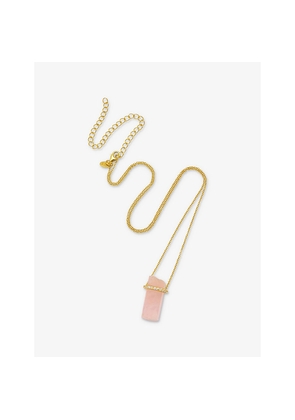 Womens La Maison Couture Assya London Venus 18ct Yellow Gold Vermeil, Rose Quartz and Cubic Zirconia Necklace