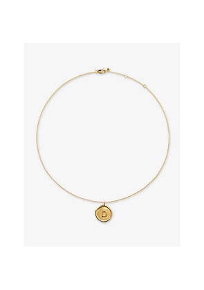 Womens Monica Vinader Initial B Stamp 18ct Yellow Gold Vermeil Necklace