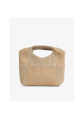 Womens Reiss Raffia Top-Handle Clutch