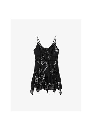 Womens Allsaints Zia Leopard-Print Woven Mini Dress