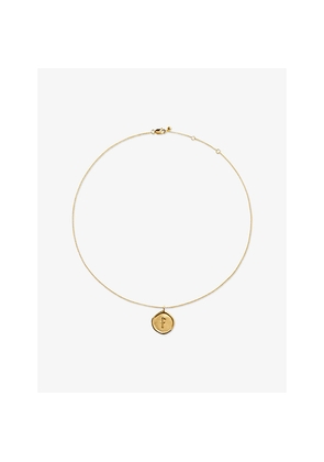 Womens Monica Vinader Initial F Stamp 18ct Yellow Gold Vermeil Necklace