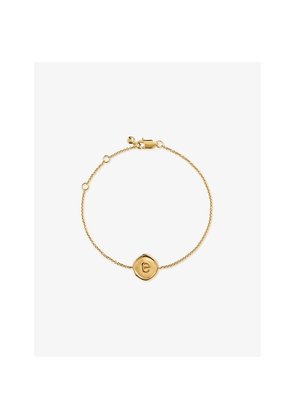 Womens Monica Vinader Initial E Stamp 18ct Yellow Gold Vermeil Bracelet
