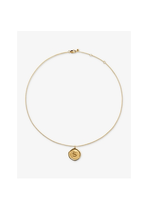 Womens Monica Vinader Initial S Stamp 18ct Yellow Gold Vermeil Necklace