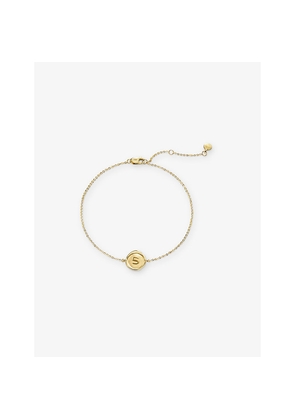 Womens Monica Vinader Mini Initial S Stamp 14ct Yellow-Gold Bracelet